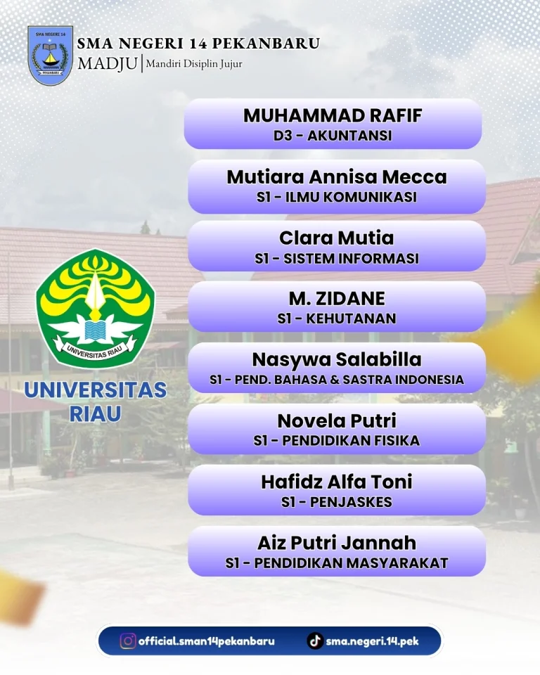 Instagram post from official.sman14pekanbaru. This post is in position 1.