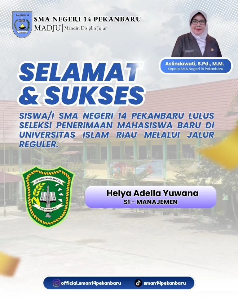 Instagram post from official.sman14pekanbaru. This post is in position 3.