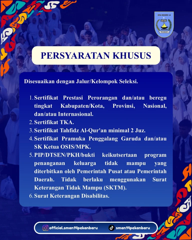 Instagram post from official.sman14pekanbaru. This post is in position 6.
