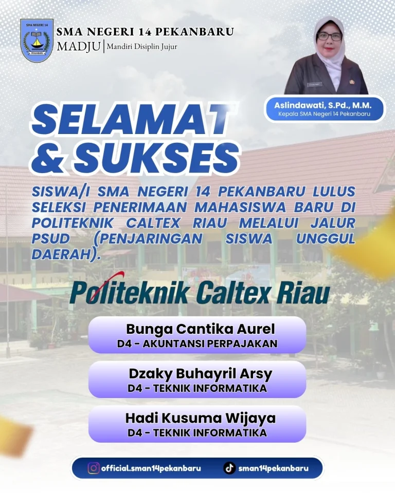 Instagram post from official.sman14pekanbaru. This post is in position 0.