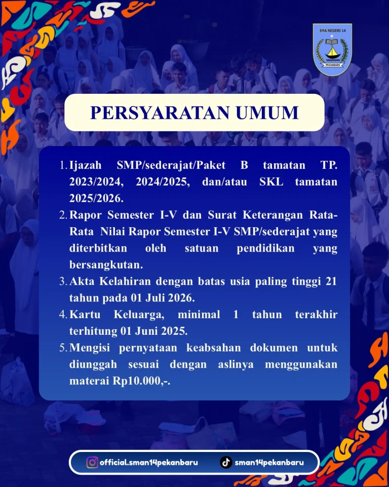 Instagram post from official.sman14pekanbaru. This post is in position 5.
