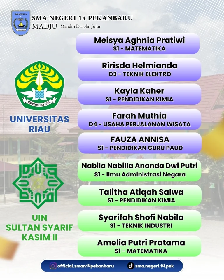 Instagram post from official.sman14pekanbaru. This post is in position 3.