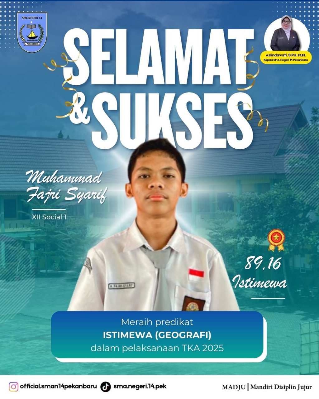 Instagram post from official.sman14pekanbaru. This post is in position 0.