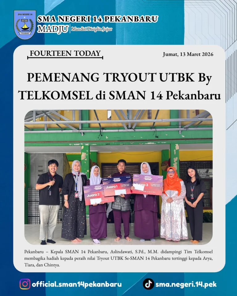 Instagram post from official.sman14pekanbaru. This post is in position 8.