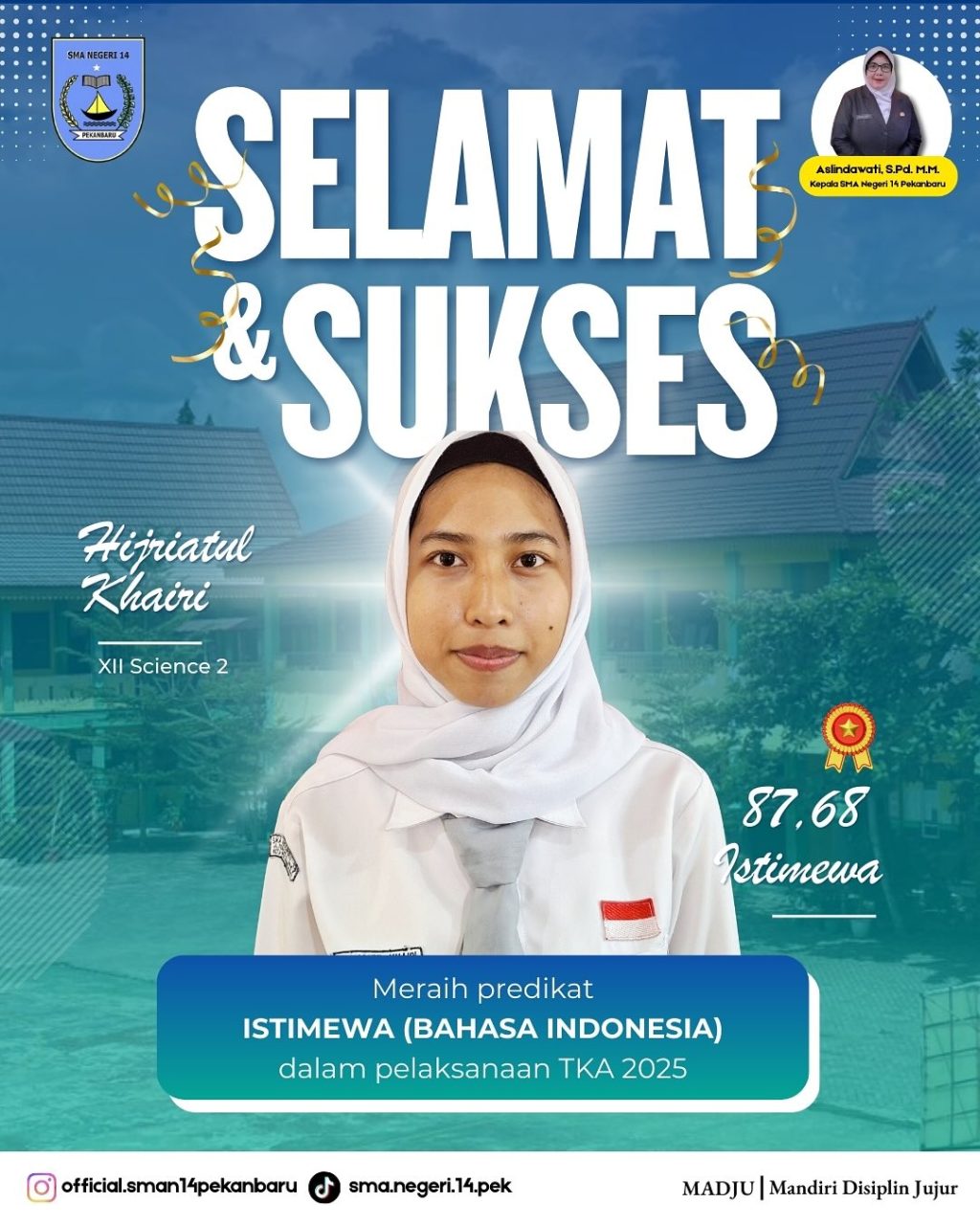 Instagram post from official.sman14pekanbaru. This post is in position 2.