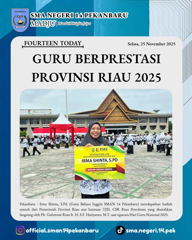 Instagram post from official.sman14pekanbaru. This post is in position 18.