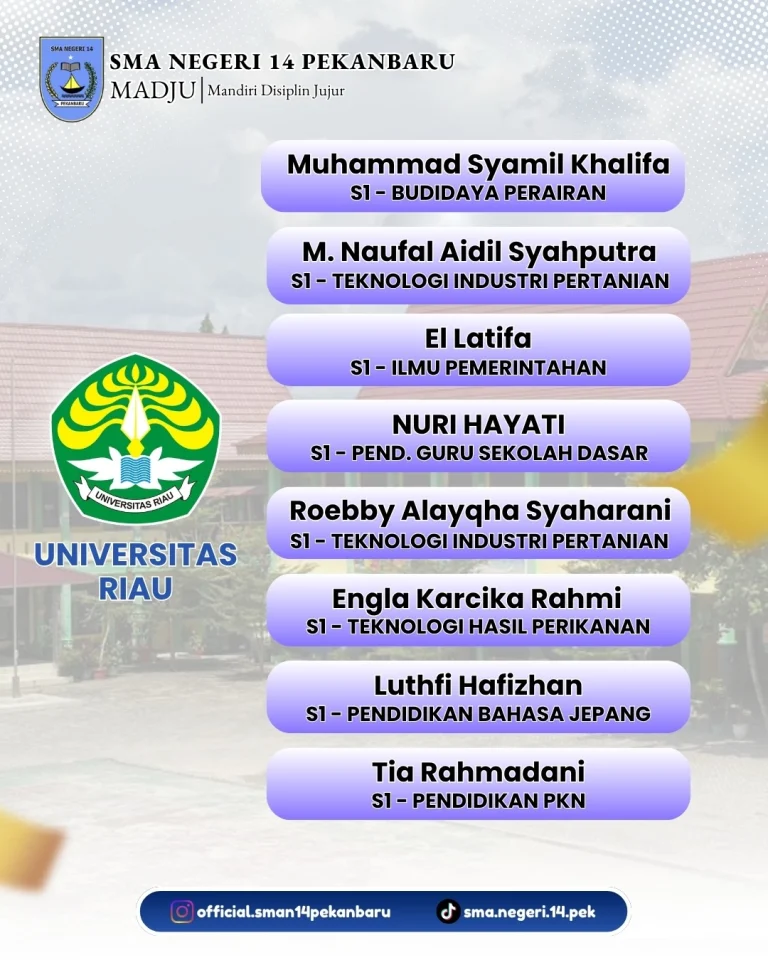 Instagram post from official.sman14pekanbaru. This post is in position 2.