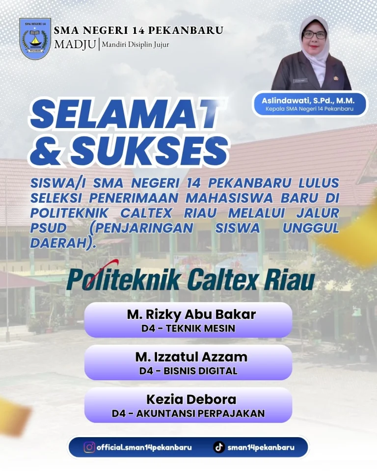 Instagram post from official.sman14pekanbaru. This post is in position 1.