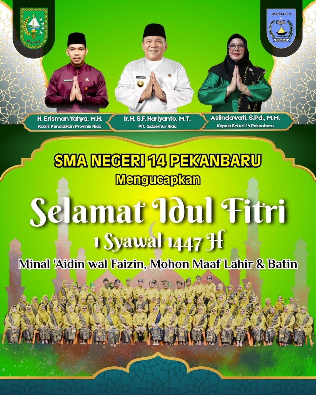 Instagram post from official.sman14pekanbaru. This post is in position 1.